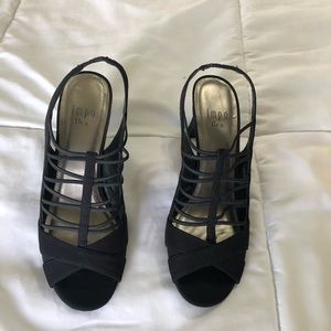 3” Black strappy heels